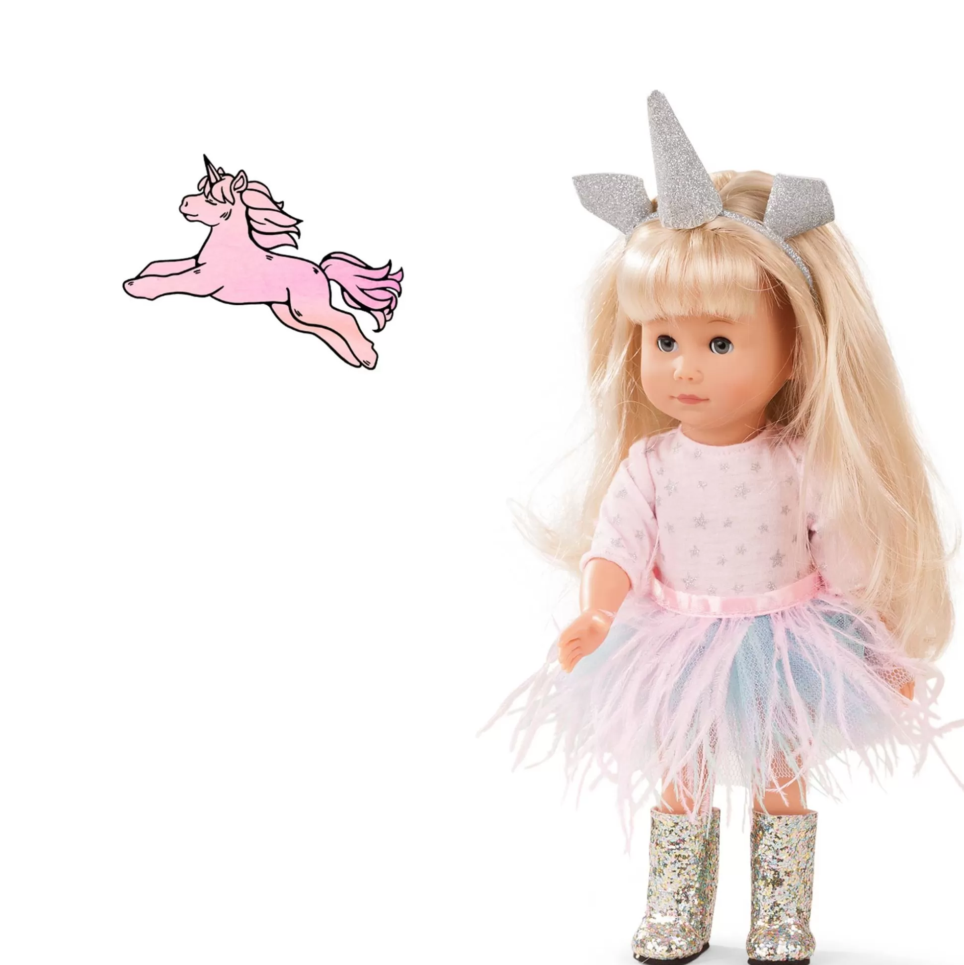 Store Götz Stehpuppe Mia Einhorn Zum Spielen Von Gotz